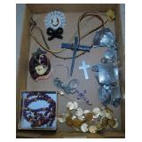 Silver tone Western Concho belt - Glass bead