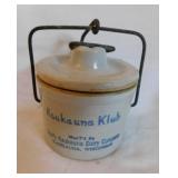 3 stoneware cheese / butter crocks