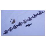 Sterling 925 silver: Vintage Buddha link bracelet