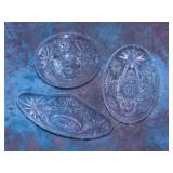 Early American Prescut Glass EAPG serving pieces,