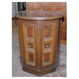 1969 Brutalist lamp table w/ storage, 18' x 21'