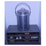 Vintage 12 bin parts storage - Aluminum farm