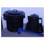 Vintage graniteware double boiler - Coffee pot -