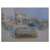 5 pcs. Heartland pattern stoneware: Covered butter