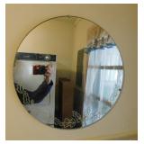 Vintage round wall mirror, 17.5' diameter