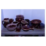 15 pcs. oven proof brown drip glaze stoneware