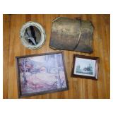 Hammered steel wood log holder - Small oval