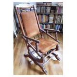 Antique Eastlake walnut platform rocker rocking