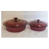 Corning Cranberry Visions glass bakeware