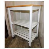 Rolling farmhouse 3-tier kitchen utility cart,