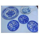 Delft Holland flower basket plate - Blue Onion