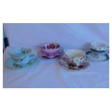4 teacups & saucers