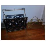2 Mid Century metal magazine racks