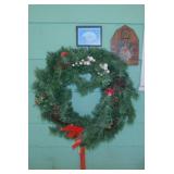 Christmas wreath, 22' - Hand painted rooster barn