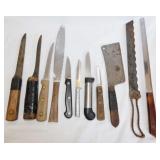 Cleaver & kitchen knives including Chicago