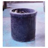 Antique 2 gallon brown crock filled w/ soil,