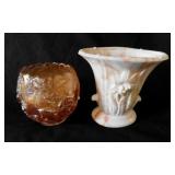 Vintage Akro Agate slag glass vase, marbled