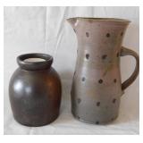 Antique crock canning jar, 6' tall - Hand thrown