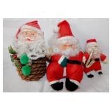 3 vintage Santa Claus decorations, tallest is 8'
