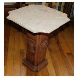1976 Bicentennial faux marble top accent table,