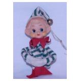 Vintage Christmas: Green stripe knee hugger elf