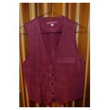 Vintage ladies Sasson leather vest, size Large -