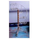 Metal & wood spiral staircase patio plant stand,