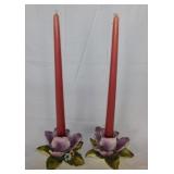 Pair of Arnart Sorrento flower candlesticks