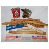 5 advertising yardsticks - 2 advertising rulers -
