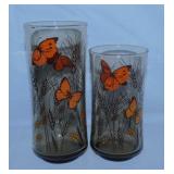 Ten 1970's Libbey Garden Party Monarch Butterfly