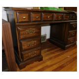 1970's Colonial double pedestal desk with