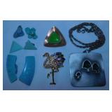 Napier rhinestone pelican brooch pin, 2' tall -