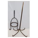 Hand wrought iron post w/ 4 hooks for tobacco
