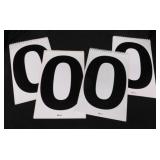 4 vintage flip number signs, 9" numbers on spiral