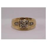 10K yellow gold 5 diamond ring, size 10.5