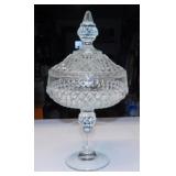 Indiana Glass diamond point apothecary candy jar,