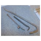3 crowbar nail pullers, one Stanley