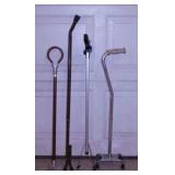 Vintage cane seat - Quad cane - Metal door brace