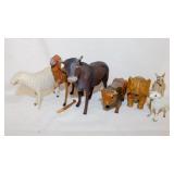 7 antique large animal toys, largest is 5"