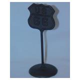 Cast iron Route 66 sign, 6.5" tall