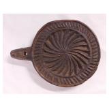 Antique primitive carved wood bread stamp,