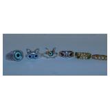 6 ladies fashion rings: Eyeballs - Owls - Cat &