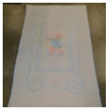 Vintage chenille baby crib blanket, 41" x 62" -