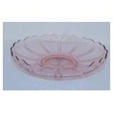 Pink Mayfair Depression glass bowl, 9" diam.