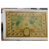 2 vintage Horse Map of the World posters in tube,