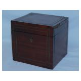 1860 rosewood tea caddy box, 4.5" square