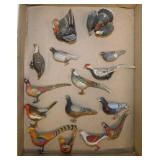 15 antique toy birds: Turkeys - Pheasants & more,