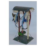 Antique tin wind-up Ferris Wheel toy, 9" toy