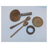 Primitive wooden butter paddle scoop - 2 honey