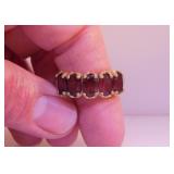 Sterling 925 silver jewelry: Garnet dinner ring -